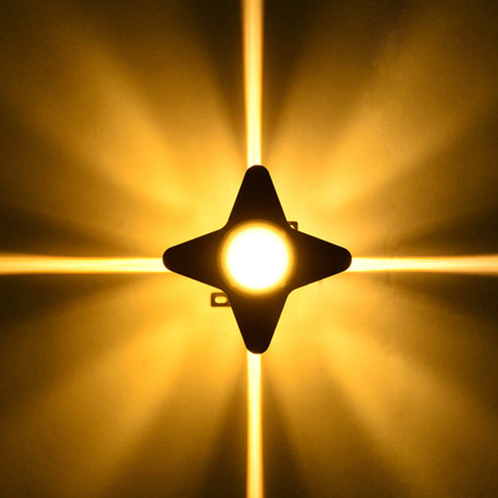 Contemporary Creative Waterproof Aluminum Acrylic PC Cross Star LED Wall Sconce Lamp For Outdoor Patio | Stornfield