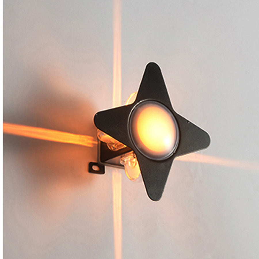 Contemporary Creative Waterproof Aluminum Acrylic PC Cross Star LED Wall Sconce Lamp For Outdoor Patio | Stornfield
