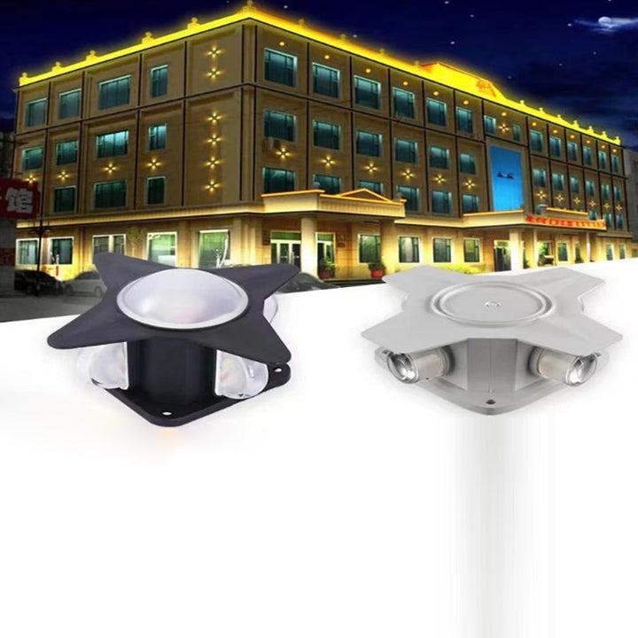 Contemporary Creative Waterproof Aluminum Acrylic PC Cross Star LED Wall Sconce Lamp For Outdoor Patio | Stornfield