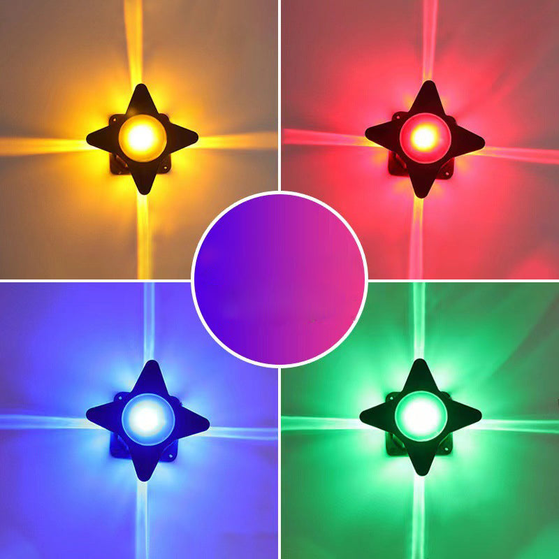 Contemporary Creative Waterproof Aluminum Acrylic PC Cross Star LED Wall Sconce Lamp For Outdoor Patio | Stornfield