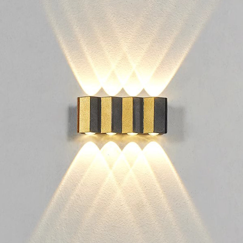 Modern Simplicity Waterproof Aluminum Rectangular Bent Up And Down LED Wall Sconce Lamp For Outdoor Patio | Stornfield