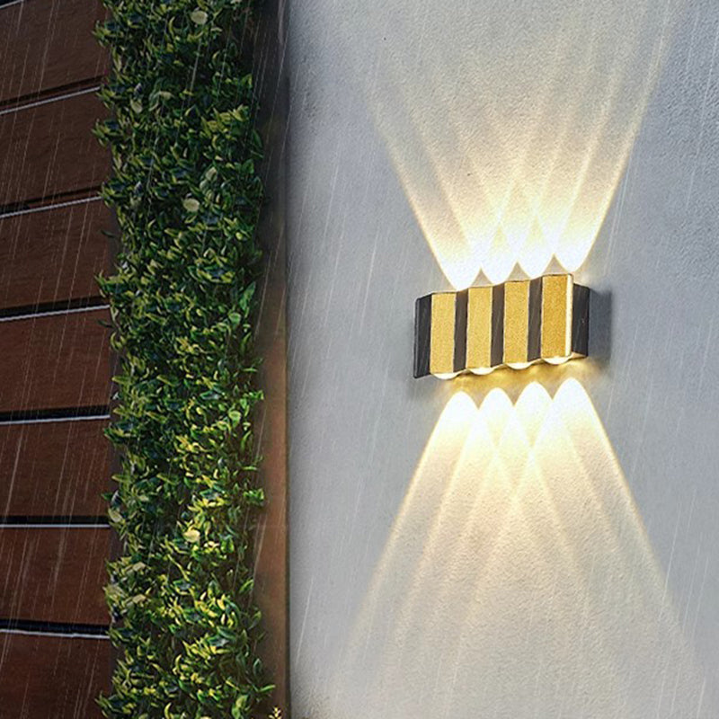 Modern Simplicity Waterproof Aluminum Rectangular Bent Up And Down LED Wall Sconce Lamp For Outdoor Patio | Stornfield