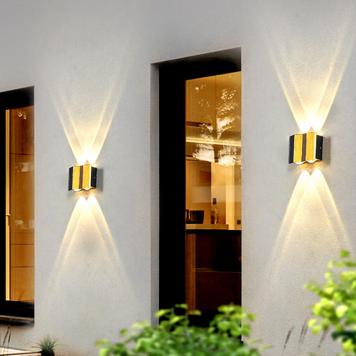 Modern Simplicity Waterproof Aluminum Rectangular Bent Up And Down LED Wall Sconce Lamp For Outdoor Patio | Stornfield