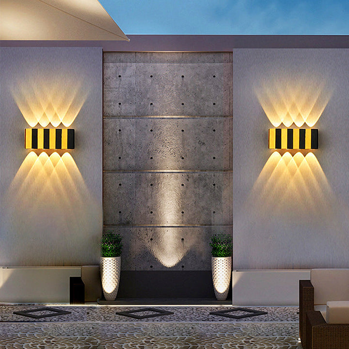 Modern Simplicity Waterproof Aluminum Rectangular Bent Up And Down LED Wall Sconce Lamp For Outdoor Patio | Stornfield