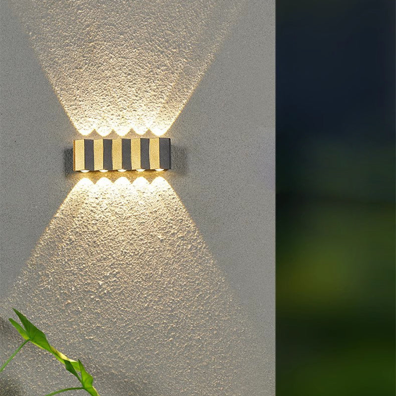 Modern Simplicity Waterproof Aluminum Rectangular Bent Up And Down LED Wall Sconce Lamp For Outdoor Patio | Stornfield
