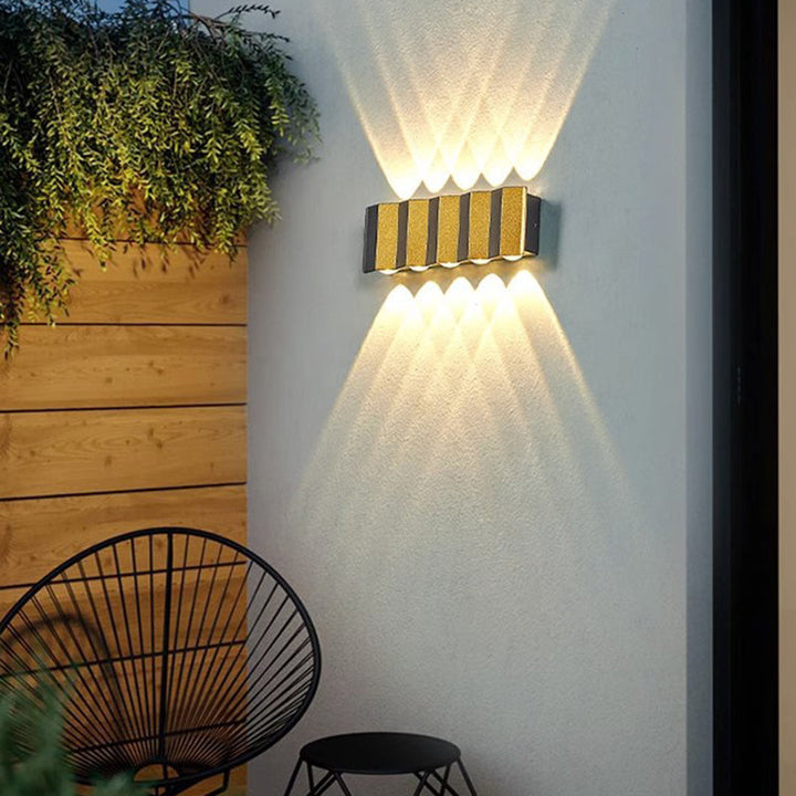Modern Simplicity Waterproof Aluminum Rectangular Bent Up And Down LED Wall Sconce Lamp For Outdoor Patio | Stornfield