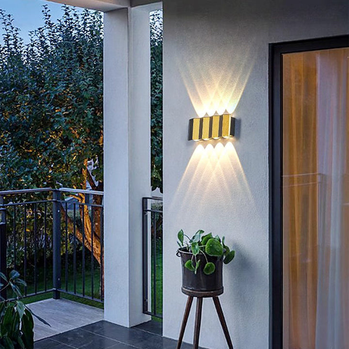 Modern Simplicity Waterproof Aluminum Rectangular Bent Up And Down LED Wall Sconce Lamp For Outdoor Patio | Stornfield