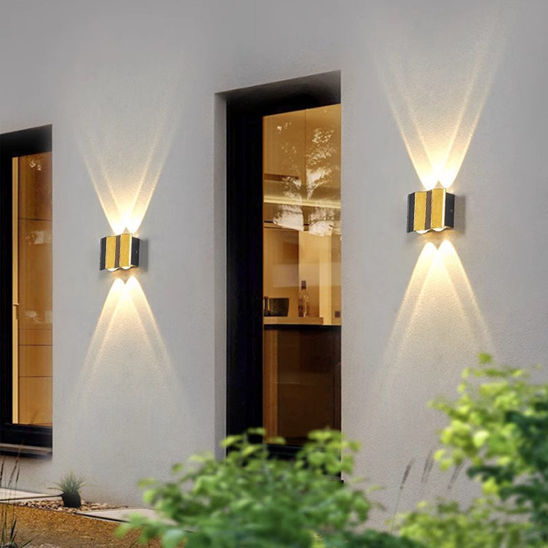 Modern Simplicity Waterproof Aluminum Rectangular Bent Up And Down LED Wall Sconce Lamp For Outdoor Patio | Stornfield