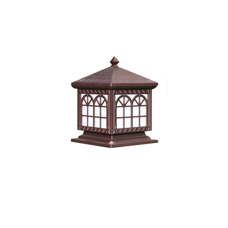 Traditional Chinese Solar Waterproof Aluminum Acrylic Glass Cylinder Lantern LED Landscape Lighting Outdoor Light For Garden | Stornfield