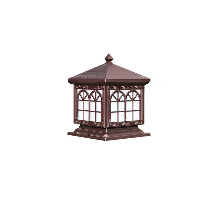 Traditional Chinese Solar Waterproof Aluminum Acrylic Glass Cylinder Lantern LED Landscape Lighting Outdoor Light For Garden | Stornfield