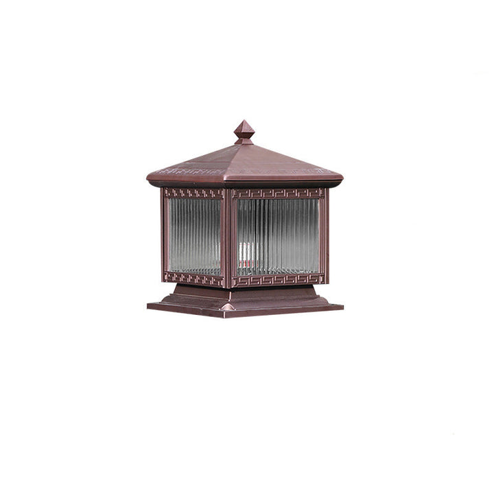 Traditional Chinese Solar Waterproof Aluminum Acrylic Glass Cylinder Lantern LED Landscape Lighting Outdoor Light For Garden | Stornfield