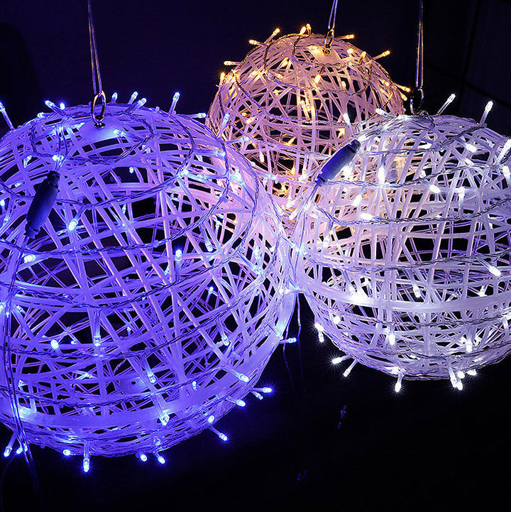 Modern Art Deco Solar Waterproof Weaving Ball Hanging PVC Plastic LED Outdoor Light Landscape Lighting For Garden | Stornfield