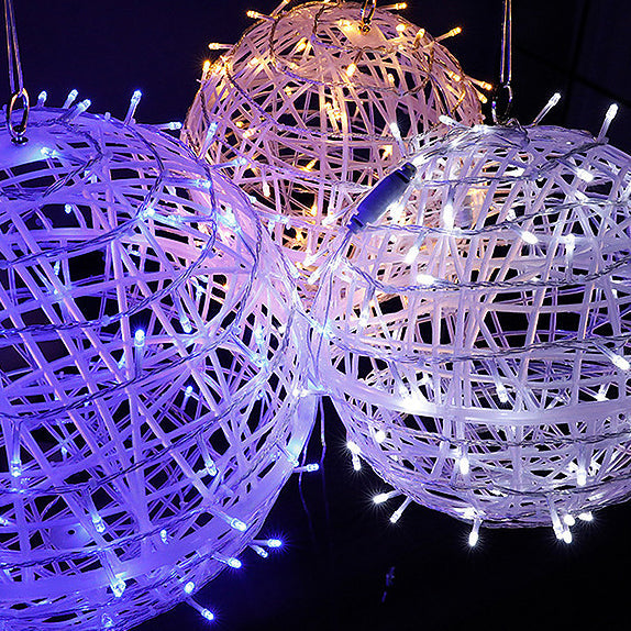 Modern Art Deco Solar Waterproof Weaving Ball Hanging PVC Plastic LED Outdoor Light Landscape Lighting For Garden | Stornfield