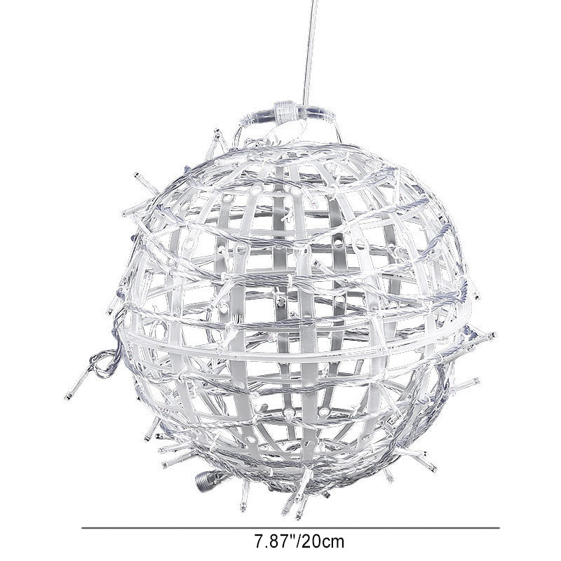 Modern Art Deco Solar Waterproof Weaving Ball Hanging PVC Plastic LED Outdoor Light Landscape Lighting For Garden | Stornfield
