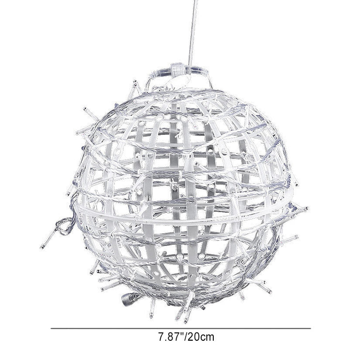 Modern Art Deco Solar Waterproof Weaving Ball Hanging PVC Plastic LED Outdoor Light Landscape Lighting For Garden | Stornfield