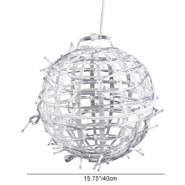 Modern Art Deco Solar Waterproof Weaving Ball Hanging PVC Plastic LED Outdoor Light Landscape Lighting For Garden | Stornfield