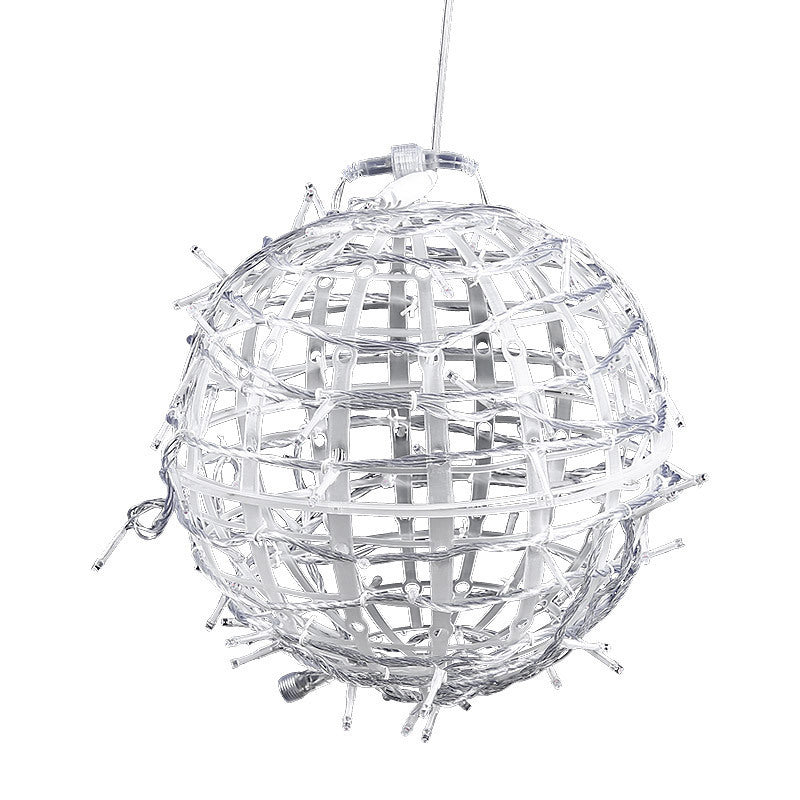 Modern Art Deco Solar Waterproof Weaving Ball Hanging PVC Plastic LED Outdoor Light Landscape Lighting For Garden | Stornfield