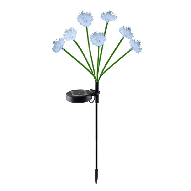 Modern Art Deco Solar Waterproof Stainless Steel Fiber Optic ABS Silica Sakura Mushroom LED Outdoor Light Landscape Lighting For Garden | Stornfield