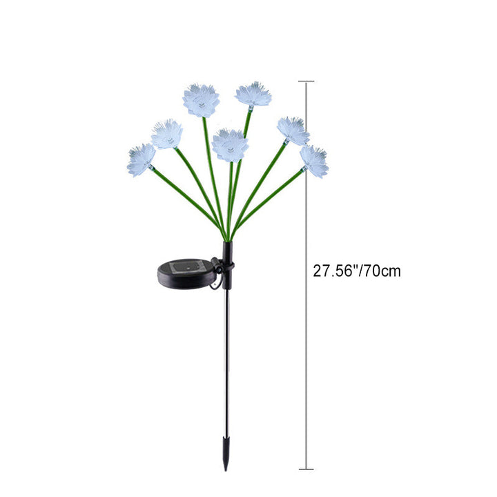 Modern Art Deco Solar Waterproof Stainless Steel Fiber Optic ABS Silica Sakura Mushroom LED Outdoor Light Landscape Lighting For Garden | Stornfield