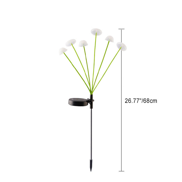 Modern Art Deco Solar Waterproof Stainless Steel Fiber Optic ABS Silica Sakura Mushroom LED Outdoor Light Landscape Lighting For Garden | Stornfield