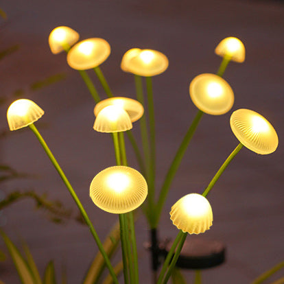 Modern Art Deco Solar Waterproof Stainless Steel Fiber Optic ABS Silica Sakura Mushroom LED Outdoor Light Landscape Lighting For Garden | Stornfield
