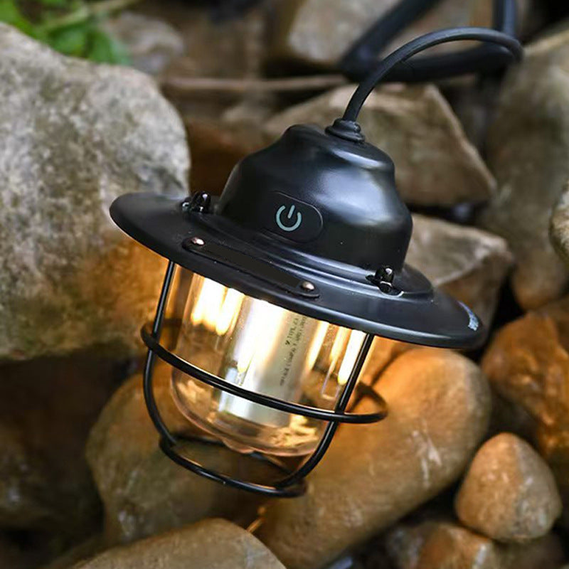 Contemporary Retro Rechargeable Waterproof Iron Silica ABS PC Strobile LED Outdoor Light For Garden | Stornfield