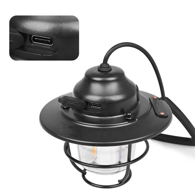 Contemporary Retro Rechargeable Waterproof Iron Silica ABS PC Strobile LED Outdoor Light For Garden | Stornfield