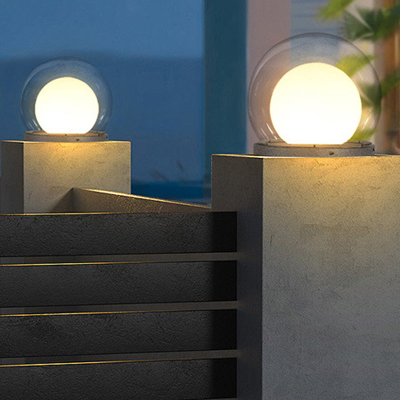 Modern Simplicity Solar Waterproof Stainless Steel PE PMMA Ball Moon 1-Light Outdoor Light For Garden | Stornfield