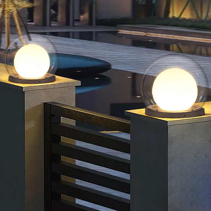 Modern Simplicity Solar Waterproof Stainless Steel PE PMMA Ball Moon 1-Light Outdoor Light For Garden | Stornfield