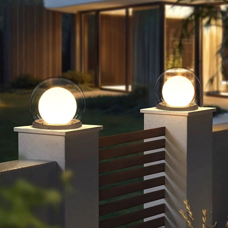 Modern Simplicity Solar Waterproof Stainless Steel PE PMMA Ball Moon 1-Light Outdoor Light For Garden | Stornfield