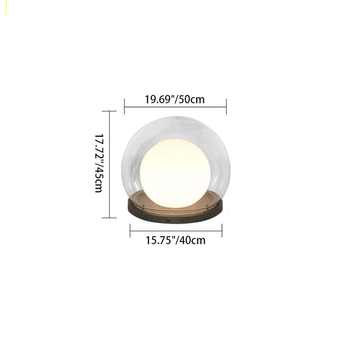 Modern Simplicity Solar Waterproof Stainless Steel PE PMMA Ball Moon 1-Light Outdoor Light For Garden | Stornfield