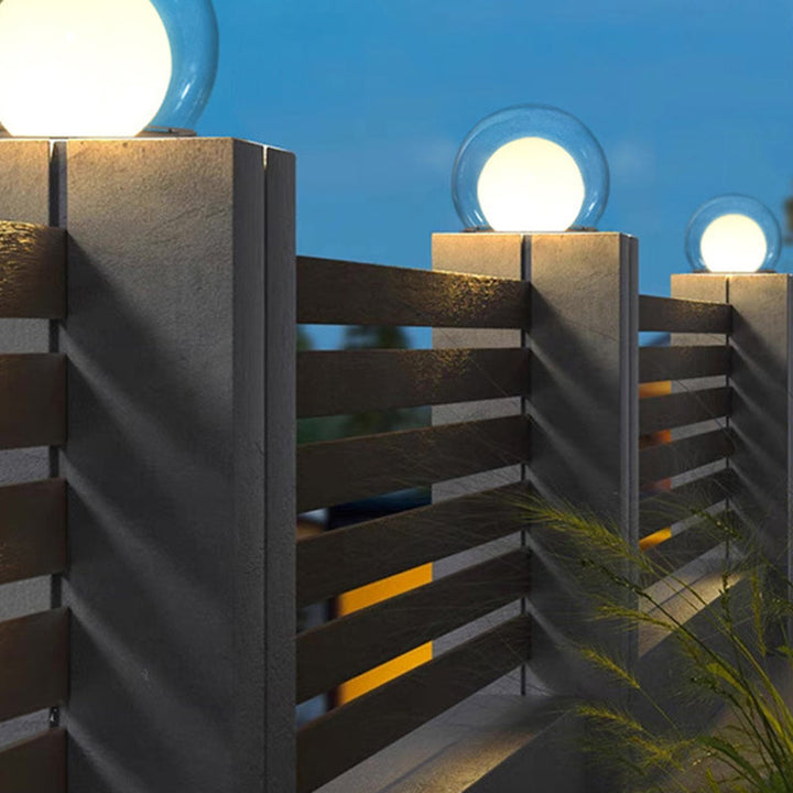Modern Simplicity Solar Waterproof Stainless Steel PE PMMA Ball Moon 1-Light Outdoor Light For Garden | Stornfield