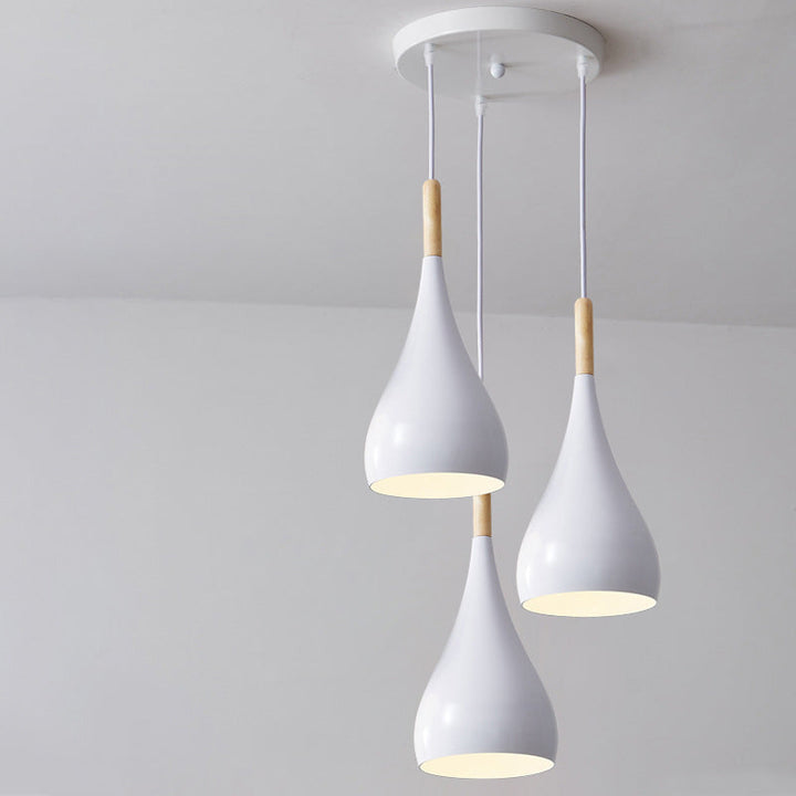 Stornfield | Suspension 1 lumière en bois de fer nordique en aluminium à forme de citrouille pour salle à manger