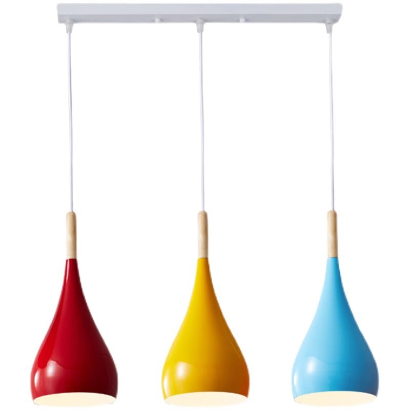 Stornfield | Suspension 1 lumière en bois de fer nordique en aluminium à forme de citrouille pour salle à manger