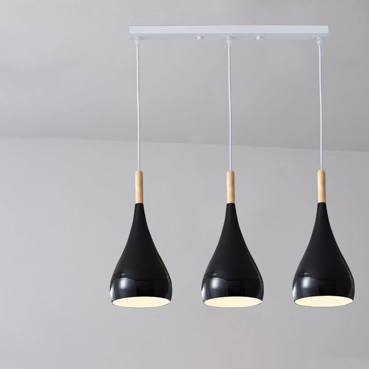 Stornfield | Suspension 1 lumière en bois de fer nordique en aluminium à forme de citrouille pour salle à manger