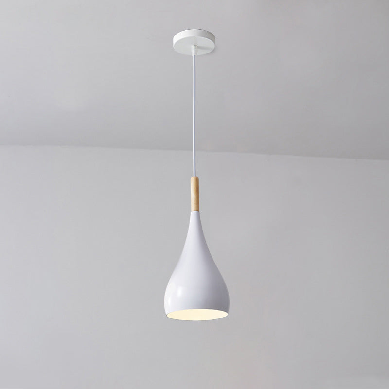 Stornfield | Suspension 1 lumière en bois de fer nordique en aluminium à forme de citrouille pour salle à manger