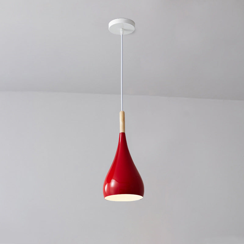 Stornfield | Suspension 1 lumière en bois de fer nordique en aluminium à forme de citrouille pour salle à manger
