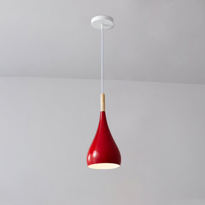Stornfield | Suspension 1 lumière en bois de fer nordique en aluminium à forme de citrouille pour salle à manger