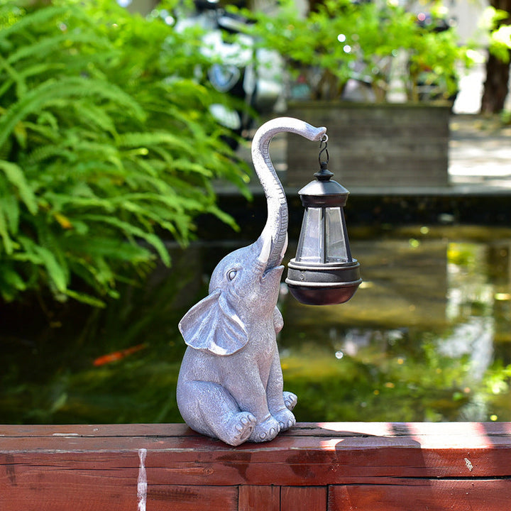 Contemporary Creative Solar Waterproof Resin Elephant LED Outdoor Light Landscape Lighting For Garden | Stornfield