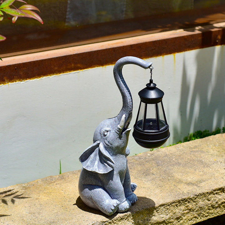 Contemporary Creative Solar Waterproof Resin Elephant LED Outdoor Light Landscape Lighting For Garden | Stornfield