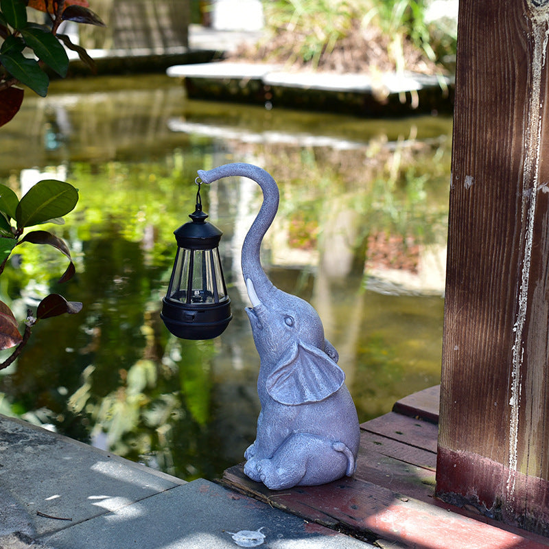 Contemporary Creative Solar Waterproof Resin Elephant LED Outdoor Light Landscape Lighting For Garden | Stornfield