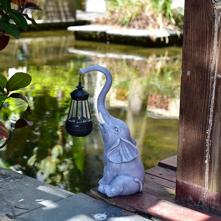 Contemporary Creative Solar Waterproof Resin Elephant LED Outdoor Light Landscape Lighting For Garden | Stornfield
