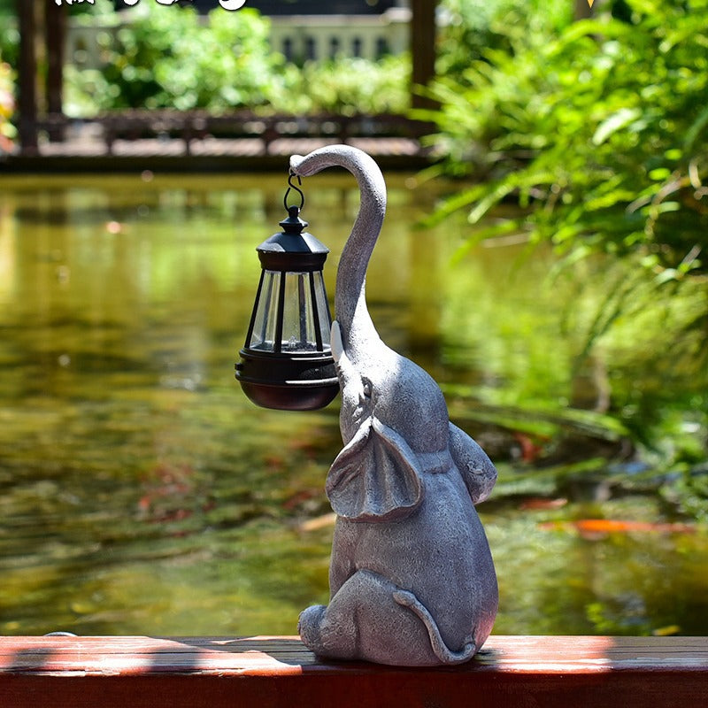 Contemporary Creative Solar Waterproof Resin Elephant LED Outdoor Light Landscape Lighting For Garden | Stornfield