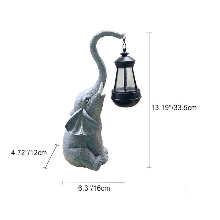 Contemporary Creative Solar Waterproof Resin Elephant LED Outdoor Light Landscape Lighting For Garden | Stornfield