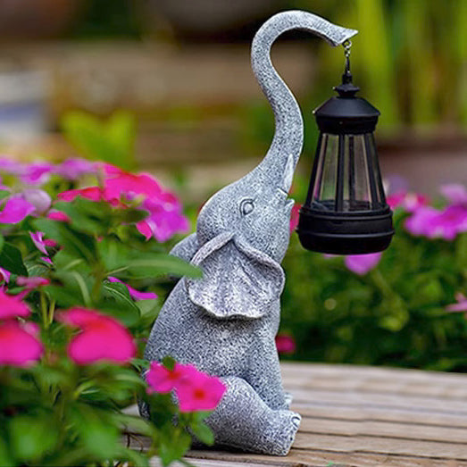 Contemporary Creative Solar Waterproof Resin Elephant LED Outdoor Light Landscape Lighting For Garden | Stornfield