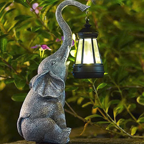 Contemporary Creative Solar Waterproof Resin Elephant LED Outdoor Light Landscape Lighting For Garden | Stornfield