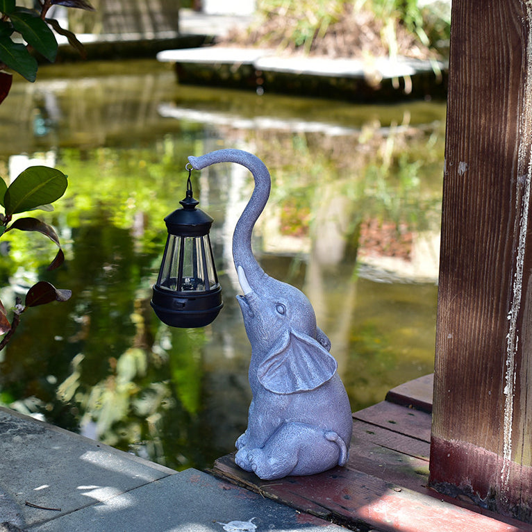 Contemporary Creative Solar Waterproof Resin Elephant LED Outdoor Light Landscape Lighting For Garden | Stornfield