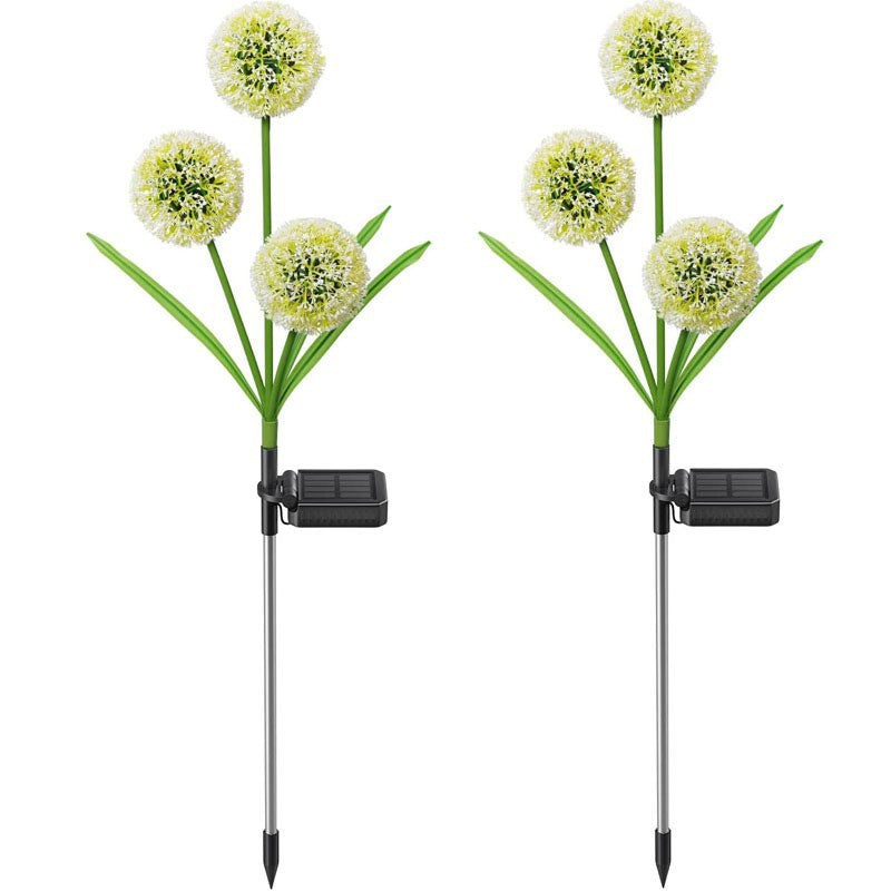 Modern Art Deco Solar Waterproof Stainless Steel ABS Copper Wire Dandelion Plant Ball Ground Plug LED Outdoor Light Landscape Lighting For Garden | Stornfield