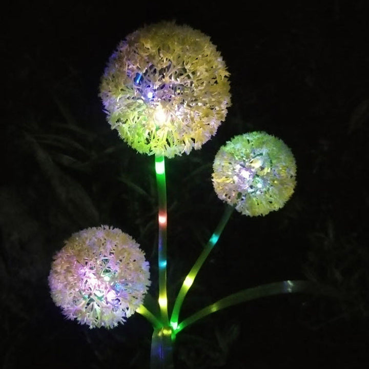 Modern Art Deco Solar Waterproof Stainless Steel ABS Copper Wire Dandelion Plant Ball Ground Plug LED Outdoor Light Landscape Lighting For Garden | Stornfield