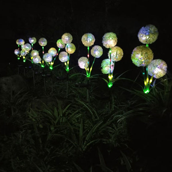 Modern Art Deco Solar Waterproof Stainless Steel ABS Copper Wire Dandelion Plant Ball Ground Plug LED Outdoor Light Landscape Lighting For Garden | Stornfield